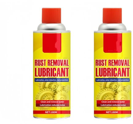 Multi-Function Rust Removal Spray & Lubricant for Metal, 2-in-1 Fast-Acting Penetrating Oil for Vehicles, Tools and Chains, Rust Remover with Protective Coating, 6.3oz (2)