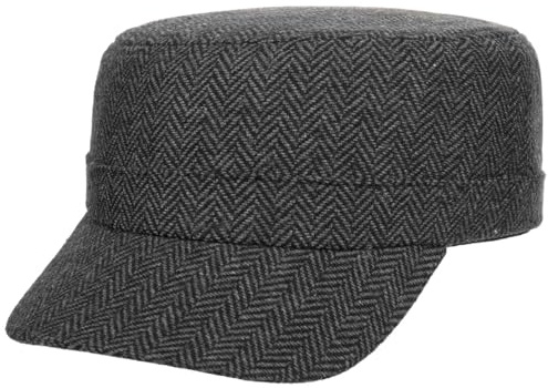 Lipodo Armycap Herringbone Schirmkappe Wolle Military-Look Sportkappe Herren Damen Herbst Winter