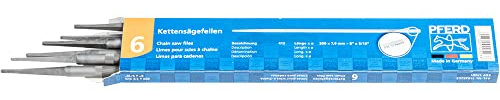 PFERD Kettensägenfeile rund, 6 Stück | Ø 5/16 x 8 Classic Line mit präzisem Spiralschnitt | 17061 - Feilen für manuelles Schnellschärfen von Kettensägen