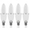Yiun E14 Ampoules LED, 12W Ampoules LED Candelabra 100 Watts, 1200lm, Blanc chaud Ampoules LED 3000K, CRI> 80+, Bougie décorative E14, Lampe LED non-dimmable, Lot de 4