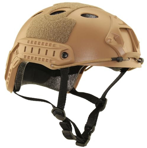 Airsoft Helm PJ Mode Helme Leichtbau Taktische Schnelle Helm und Schutzbrille für Airsoft Paintball (DE)