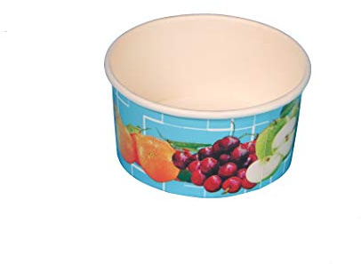 Pro DP 1500 Eisbecher Eiskrem Frozen Yoghurt to go Becher 160ml Papier/Pappe Blau Hellblau Früchte Ø81mm 45mm hoch Made in Germany