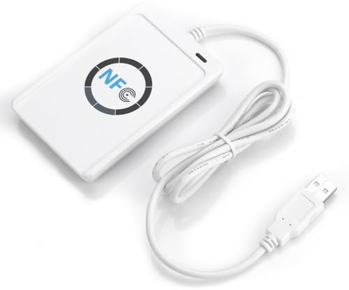 Estink NFC RFID Reader Writer Kartenleser Chip, NFC-Lesegerät, 424 kbps ACR122U ISO 14443A/B+ Software, ß | Kompatibel mit ISO 14443 A/B, intelligentes Lesegerät und Brenner, Sicherheitszubehör für Zutrittskontrollsysteme