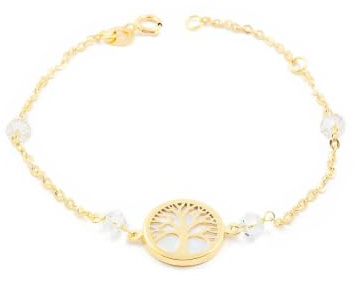 Monde Petit Bracciale albero della vita con madreperla - oro giallo 18k (750) - Scatola Regalo - Certificato di garanzia