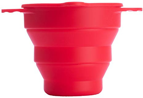 Ruby Clean - faltbarer Reinigungsbecher aus Silikon zum Sterilisieren von Menstruationstassen- geeignet für die meisten Menstruationstassen-Sterilisation in der Mikrowelle/Backofen - ROT