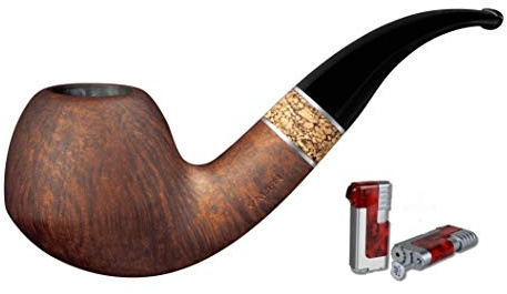 Vauen Pfeife Burgund 1615 +Necuma Pfeifenfeuerzeug inkl. Lifestyle-Ambiente Tastingbogen