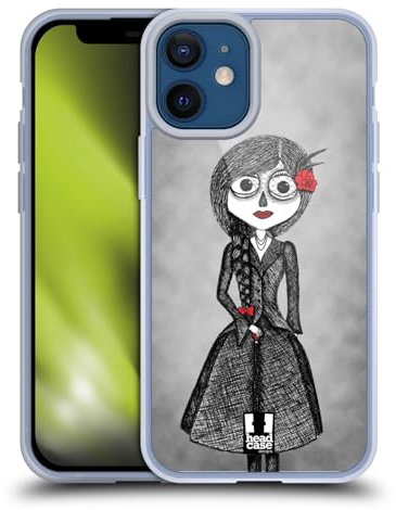 Head Case Designs Rosa E Piume Bozze di Bambole Gotiche Custodia in Gel [Protezione di Grado Militare] Compatibile con Apple iPhone 12 Mini E Compatibile con MagSafe