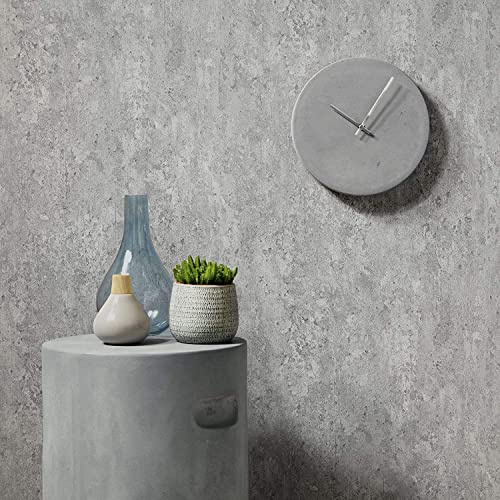 Bai You Mei Grau Tapete Selbstklebend Betonoptik, 60 x1000cm Klebefolie Hellgrau Klebetapete Selbstklebende Beton Wandpapier Graue Betontapete Vinyl Tapeten Folie für Möbel Wandfolie Küche Wohnzimmer