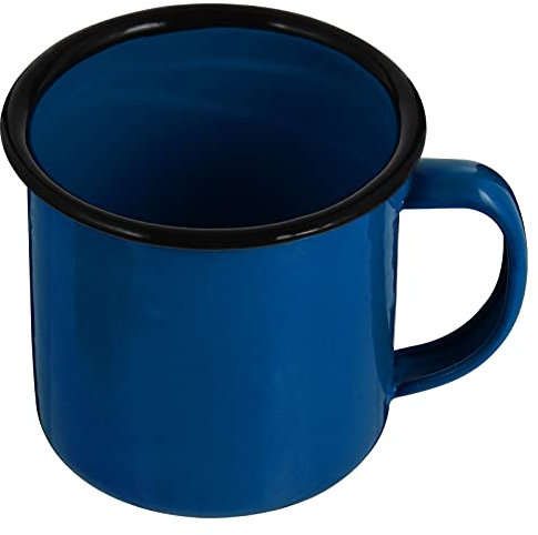 Lurrose Emaille Becher Kaffeebecher Retro Teetasse Trinkbecher Vintage Kaffeetassen Camping Becher Mug Milchtasse Geschenk für Zuhause Büro Restaurant Picknick Outdoor Blau