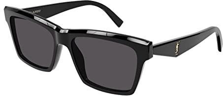 SAINT LAURENT Unisex SL M104-004 56 Acetate Sunglasses, Black-Black-Grey