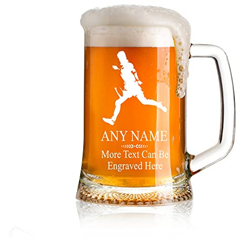ukgiftstoreonline Personalised Rugby Themed Engraved Sports Pint Glass Beer Tankard Gift