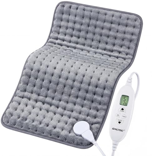 Electric Heating Pad, 2025 Upgraded Dual Mode Controller (Manual and auto Off Mode),Multiple Safety protections, Comfortable Soft, Machine Washable（18x 33 Grey）