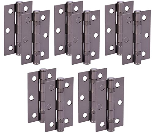 HANDLEZONE® Door Hinges 5 Pairs 76mm / 3 inch Ball Bearing, with Screws - Black Nickel