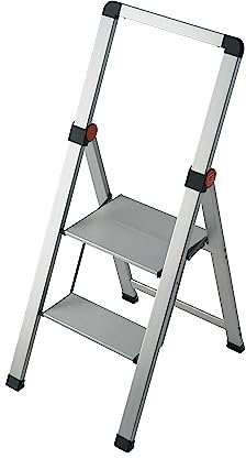 GIERRE Sgabello con parapetto alto in alluminio SLIMSTEP 2 gradini