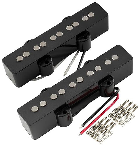 Artec JOA5 Alnico 5 Vintage J Bass Tonabnehmer Pickups Set für 5-Saiter JazzBass E-Bass, Schwarz