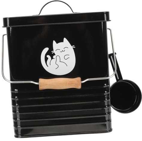 Beavorty 1satz Haushalts-box Für Tierfutter Mit Schaufel Praktischer Snackbehälter Für Katzen Und Hunde Zur Aufbewahrung Von Leckereien Und Trockenfutter Schwarzta