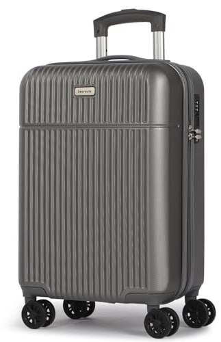 H.yeed Carry on Suitcase ABS Hard Shell Lightweight Small Trolley Travel Cabin Luggage with 4 Double Spinner Wheels TSA Lock for Man Women, 21 Grey