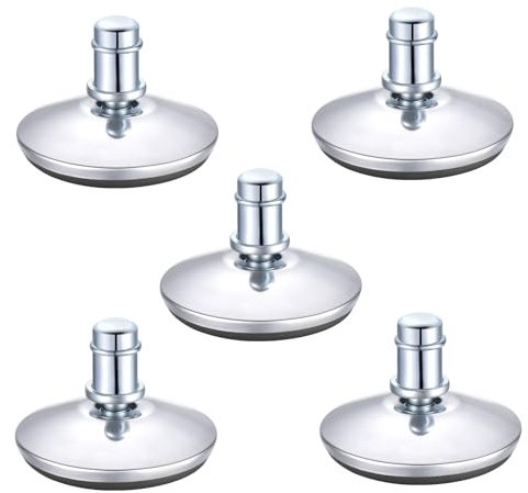 5PCS Bell Glides Low Proffile Replacement Office Chair or Sturdy Stool Swivel Caster Wheels Furniture Sliders to Fixed Stationary Castors Stool Bell Glides