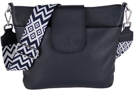 MIRROSI® Umhängetasche Damen, Echtleder, Made in Italy, BOHO Style30x24,50x9cm (BXHXT) viel Stauraum, Handtasche, Brusttasche, Crossbody Bag (1 Tasche & 2 Gurte)