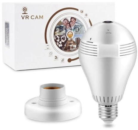 Generico Telecamera Wifi Lampadina Led Occhio Camera Nascosta Spia E27 Fvg3608 Panoramica