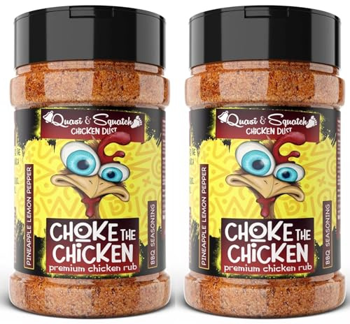Chicken Rub TWIN PACK by Quasi & Squatch - Choke The Chicken X2 | BBQ Seasoning for Chicken - Two Large Bottles for Barbecue = 440g