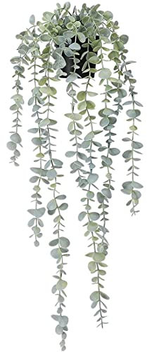 CAIONPLE 1 StüCk KüNstliche HäNgende Pflanzen GefäLschte Eukalyptus HäNgende Pflanze im Topf für Wand, Heim, Terrasse, Innen- und AußEnbereich, Dekoration