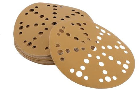 INFINAUTO Sanding Discs, 6 49 Hole 800 Grit Automotive Repair Round Hook and Loop Sandpaper Aluminum Oxide, Paper Base Yellow, 20 Pcs