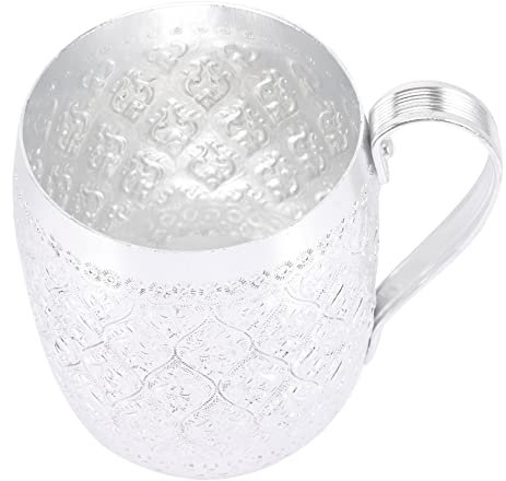 Cabilock Metall Trinkbecher Mit Drop-resistenz Eleganter Design Für Tee Kaffee Und Milch Vielseitig Einsetzbar Zuhause Büro Hochwertigem Silberfarben