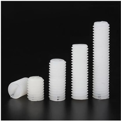 KSeSii 20-100 piezas M3 M4 M5 M6 M8 M10 M12 Tornillos ranurados de nailon con rosca de plástico, cabeza plana, perno ranurado sin cabeza métrico(10mm,M6 (50Pcs))
