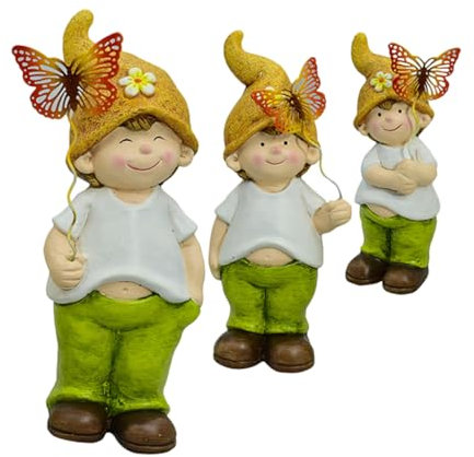 KONTONTY Statue De GNOME en Céramique Décoration De Jardin Mignonne pour Le Jardin