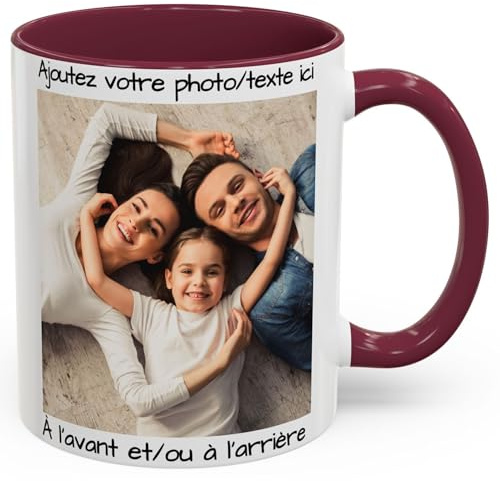 Individuelle Tasse mit Bild oder Text Ihrer Uploads, personalisierte Tasse, mikrowellen- und spülmaschinenfest, Keramikbecher, 325 ml