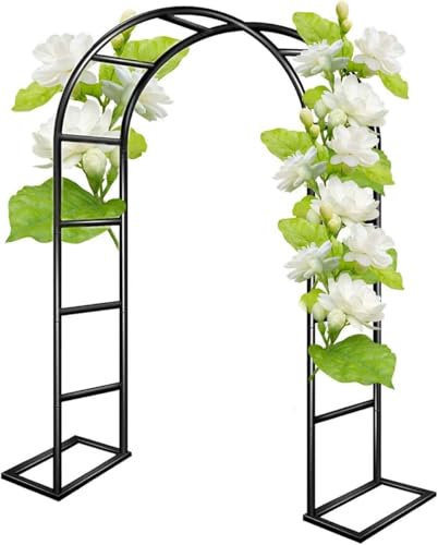 WCQSYY Arche De Jardin en Métal 120Cm 140Cm 240Cm 300Cm 350Cm Large Arche De Mariage Arceau À Rosiers Plante Grimpantes, Arche À Rosiers Exterieur Arche De Jardin,Blanc,W1.4M*H2.3M