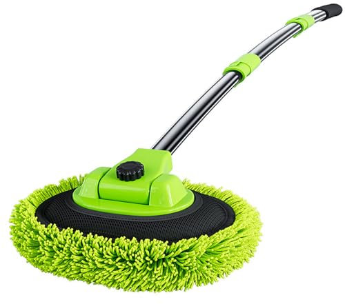 Scopa Pulizia Auto - Adatto Per Lavare Auto | Kit Spazzolone Autolavaggio, Mop Per Il Lavaggio Del Veicolo Manico Lungo, Strumenti Rimozione Polvere In Microfibra Di Chenille Per Pareti, So
