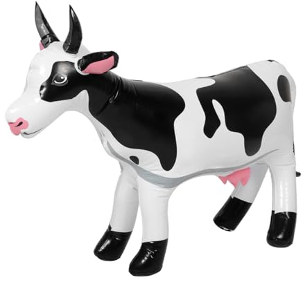 VICASKY 90cm Aufblasbare Kuh, Aufblastier Aufblasbares Spielzeug Kuh Bauernhof Tier Party Kalb Bauernhof Für Motto Party Dekorationen Foto Requisite Für Tiermottoparty-Dekoration