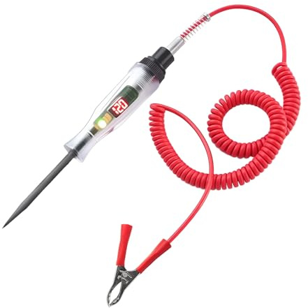 Tester elettrico Penna Automobile DC 6V 12V 24V Tester di tensione con schermo LCD, morsetto a coccodrillo, filo a molla, gomma isolante, tester fusibile auto test di polarità, Lampada