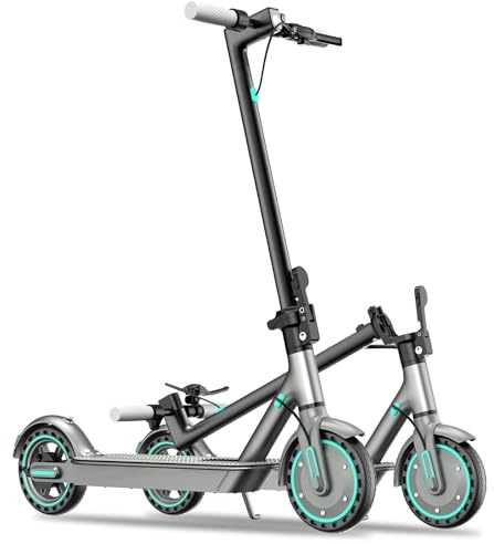 Electric Scooter High Powerful 350W Motor,Solid Pneumatic 21.6Cm,Up to 25Km/H and 35Km,Braking and Shock Absorption System,Folding Scooter for Adults,Max Load 120Kg,Control App(Blue)
