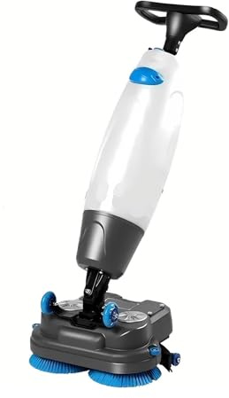 Lissontine Commercial Floor Scrubber Machine, Lightweight Electric Floor Cleaner, Dual Tank, Rotary Double Brushes, Cleaning Capacity 13000 Sqft/H for Bathrooms Hospital Schools White