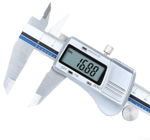 Calibrador digital Vernier, herramienta de medición electrónica de acero inoxidable de 150 mm con pantalla LCD grande y alta precisión de 0,01 mm para medidas de profundidad interior exterior (0-150