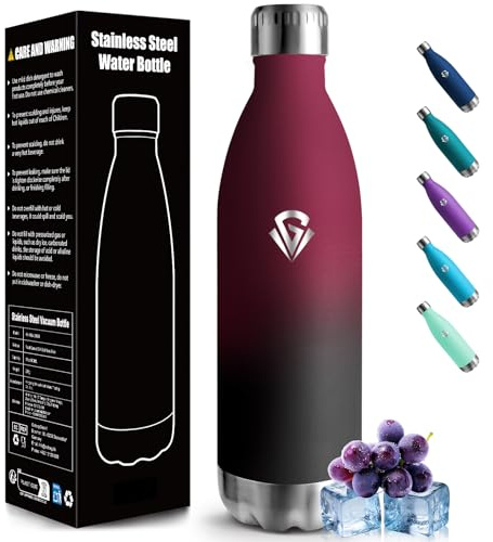 Mulbijeo Gourde Isotherme 1L Sans BPA, Bouteille Isotherme, Acier Inoxydable 18/8, Gourde Sport, Étanche Double Isolation, Gourde Inox pour Le Camping, Excursion, Sports de Plein Air