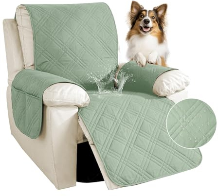 YuLiMirich Sesselschoner für Relaxsessel Relaxsofa, 1 Sitzer Fernsehsessel Armlehne Sesselauflage, Sesselschoner mit Taschen, Wasserdicht rutschfest Möbelschutz für Sofa, Stuhl