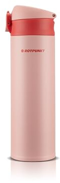 ROTPUNKT Thermoflasche 500 ml aus Edelstahl – Doppelwandige Isolierflasche, auslaufsicher, BPA-frei, hält Getränke lange heiß und kalt, Flipdeckel (Coral)