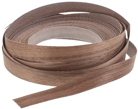 Veemoon Bande de Bordure en Bois Autocollante pour Meubles, Placage Décoratif Couleur Café, Application Facile, Protection des Bords, Bricolage Maison
