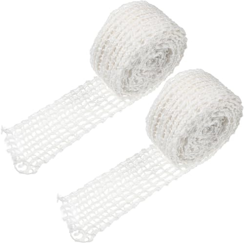 MOBUTOFU 2pcs Cotton Elastic Meat Netting Roll for Kitchen Ham Sock Packaging Baking and Roasting Supplies Meat Butcher Twine for Home Cooking and Preparation