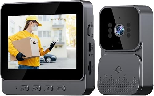 KEPEAK Video Türklingel mit Kamera, 4,3 Zoll Farbbildschirm, 70° Weitwinkel, Nachtsicht, Zwei-Wege-Audio, 800mAh Akku, Kabellos, Keine App/Kein WLAN, Einfache Installation
