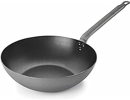 LACOR - 63829 - Wok Ferrum, Wok in Ferro 100% Naturale con Antiaderente a Tristrato, Senza PFOA, Impugnatura Ergonomica, Adatto a tutti i Tipi di Cucina, 28 cm, Spessore 2 mm