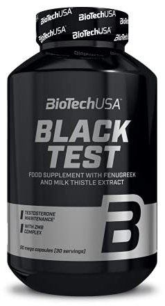 BioTechUSA Black Test, Integratore dietetico in capsule studiato per gli uomini con l'aminoacido arginina, estratti erboristici, vitamine e minerali, 90 mega capsule