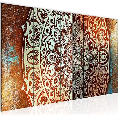 Runa Art Bild Mandala Abstrakt Wandbilder auf Vlies Leinwand 5 Teilig Wanddekoration Wohnzimmer Schlafzimmer 040156a