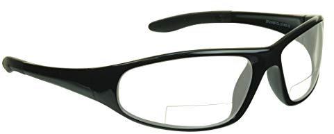 proSPORT Bifocal Glasses Reader +2.50 Safety Z87 Clear Lens Men Women Sport Wrap-Around