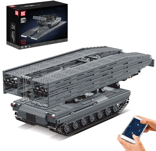 Mould King 20002 Technik Tank-Typ Brücke Schicht Gebäude Spielzeug für Erwachsene, 2388 Teile MOC-Steine Ferngesteuerter Transporter-Panzer Bausätze