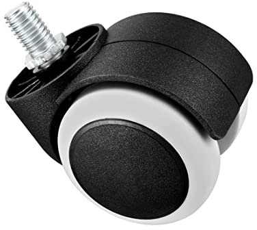 PATIKIL 2 Ufficio Sedia Ruote Ruota, 5pz PU Girevole Ruota M10x14mm Filettata Bianco